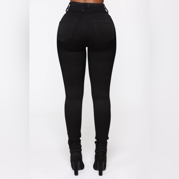 Fashion Nova Snatch Me Tight Booty Lifter Skinny Jeans - Black Size 9 - Picture 3 of 17